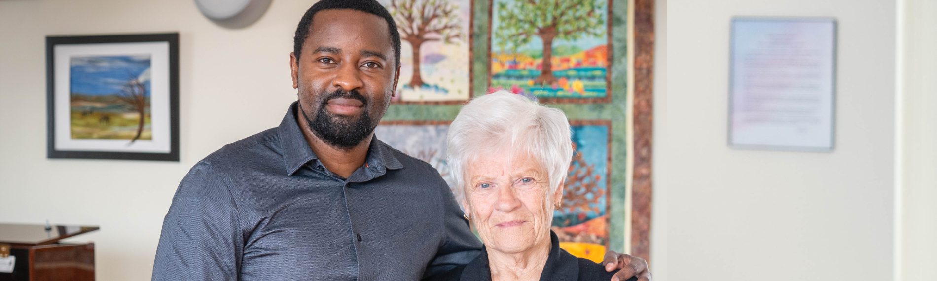 Matthew Mutamiri, Manager, Inpatient Mental Health & Spiritual Care, and Carol Caswell, Spiritual Care Practitioner